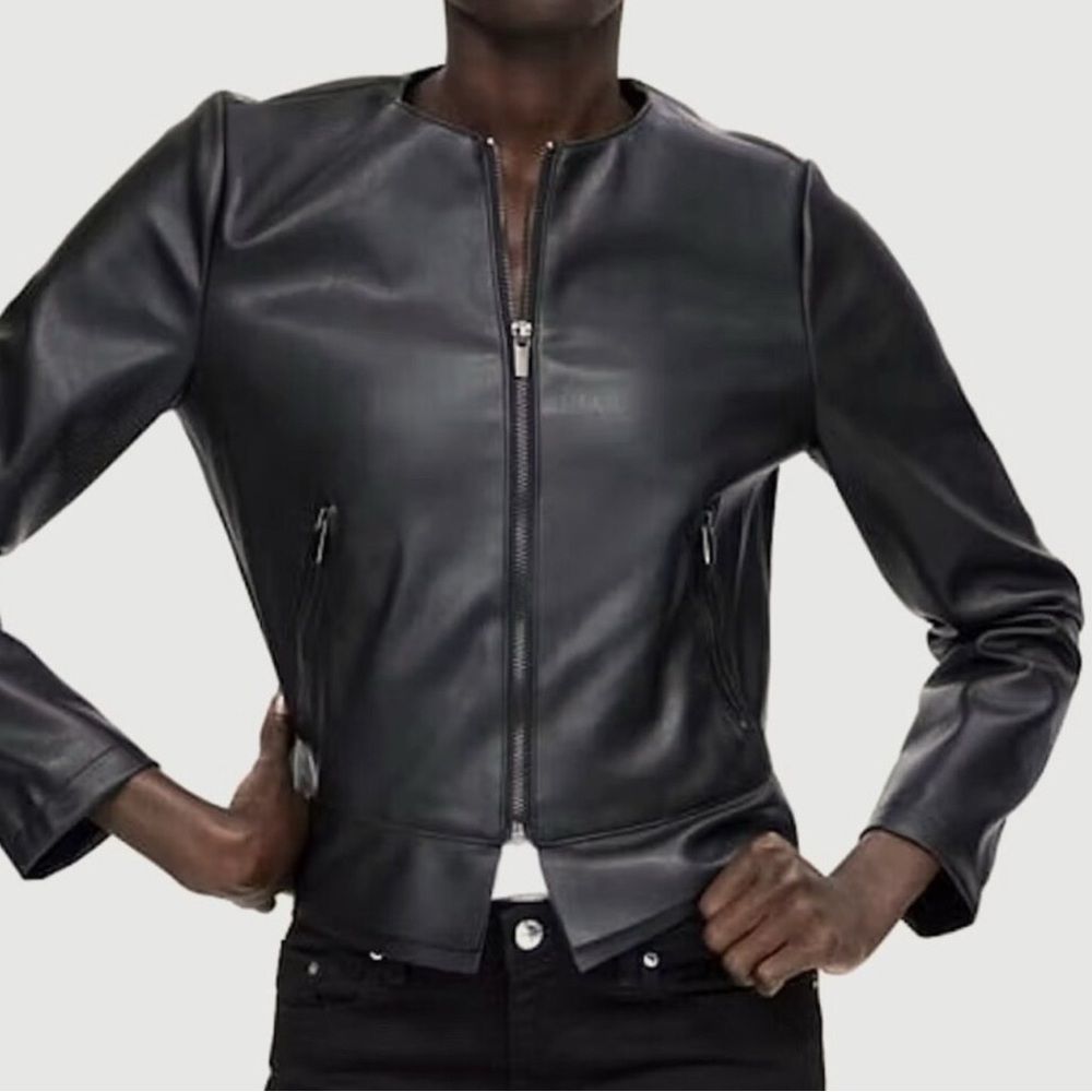 Zara Black Leather Jacket for Women